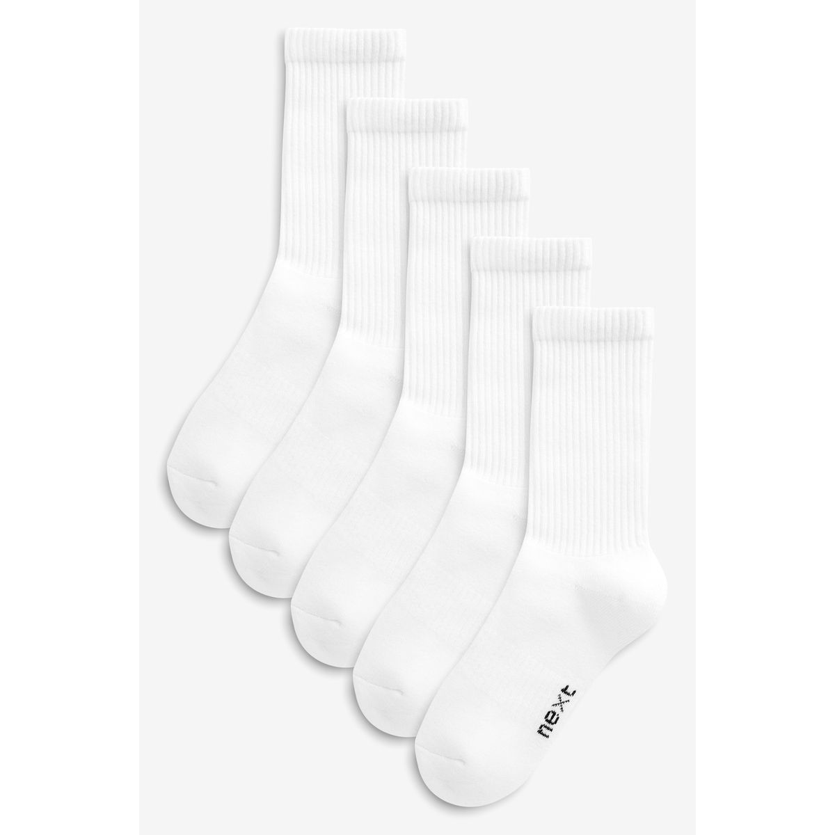 Chaussettes côtelées, lot de 5 paires blanc, NEXT
