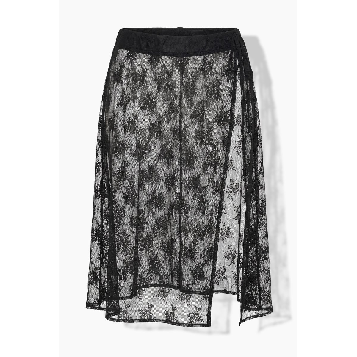 Jupe maxi en dentelle, à nouer sur le côté noir, ULLA POPKEN