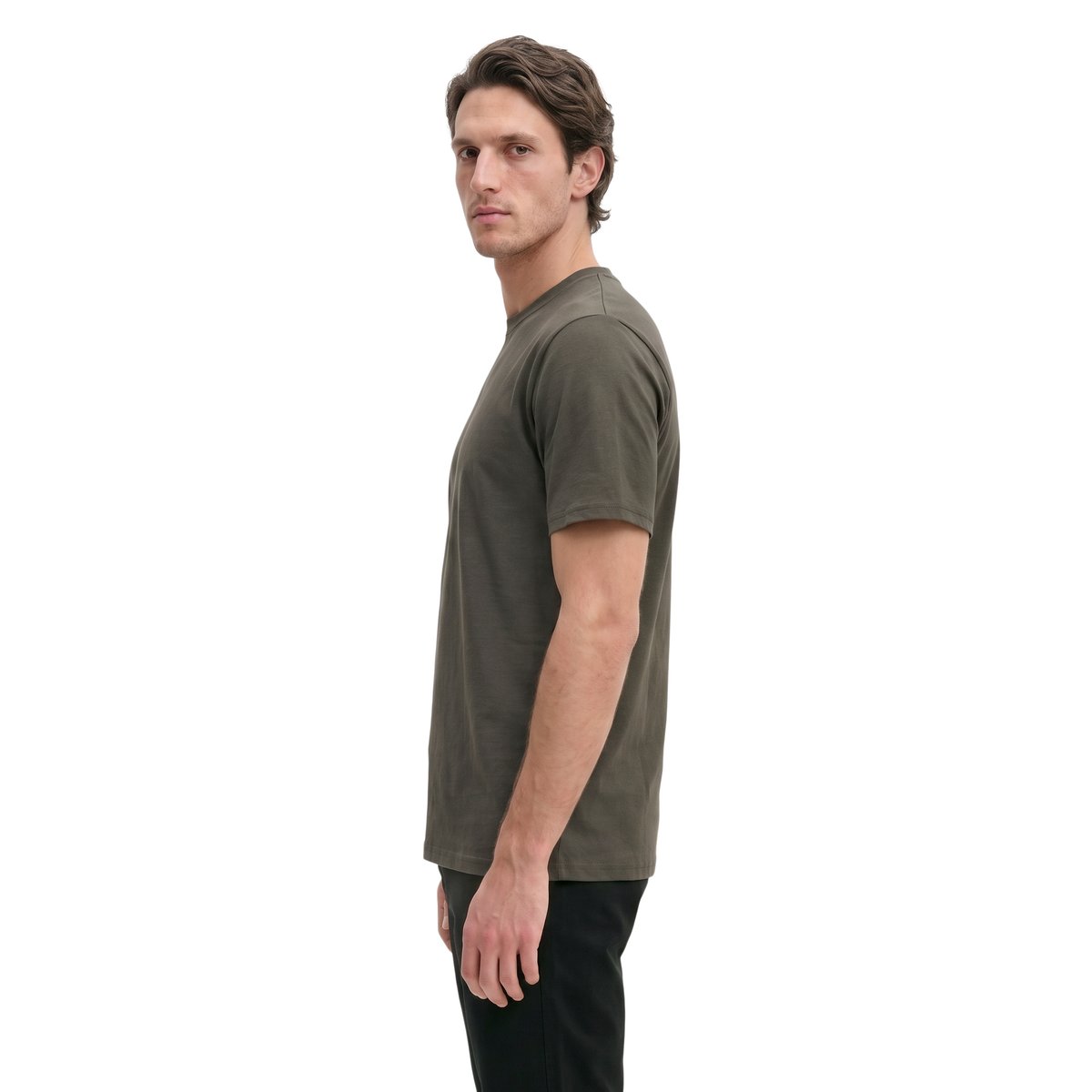 T-shirt regular en coton biologique gris, MARC O'POLO