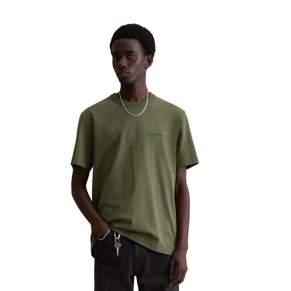 T-shirt relaxed en jersey de coton bio épais vert fonce, MARC O’POLO DENIM