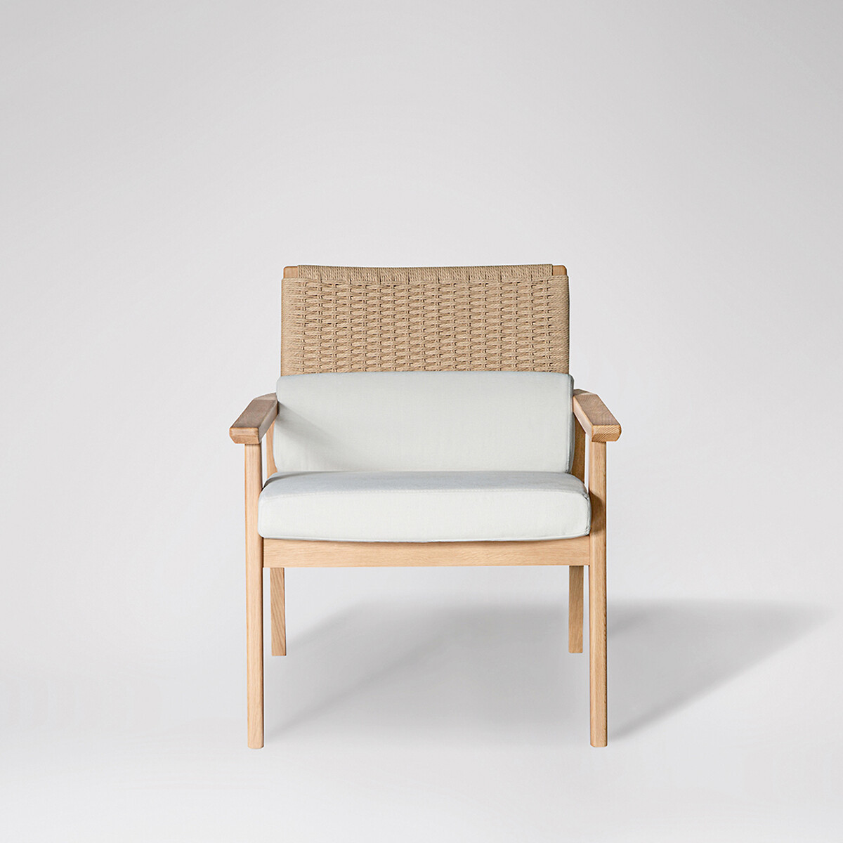 Wadesmill Fabric Armchair light wood, SWOON