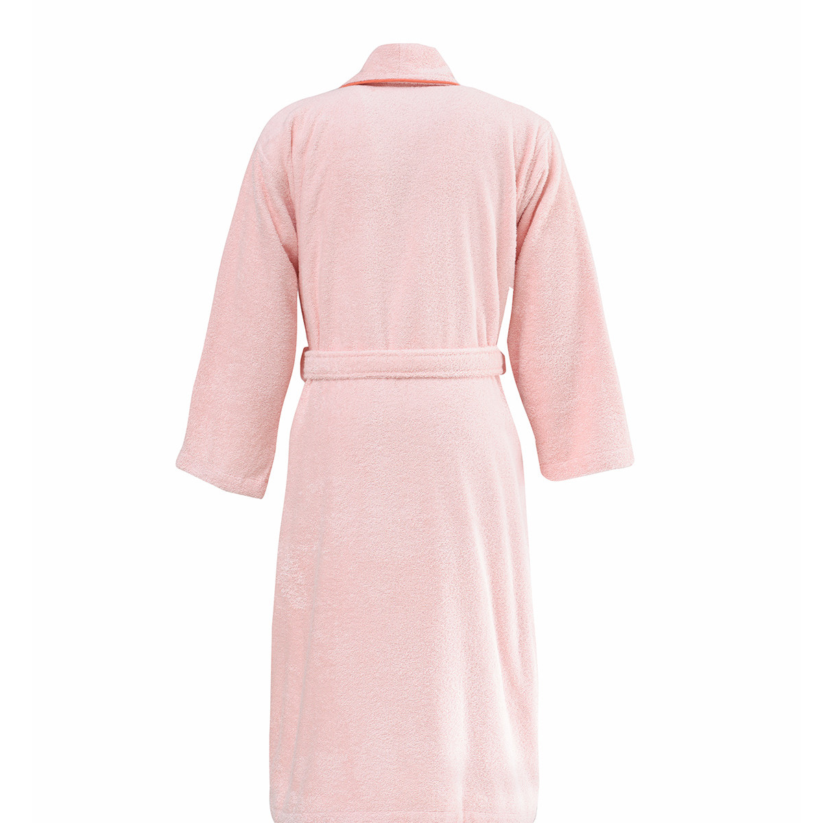 Peignoir brodé col châle 420 g/m² ANGELICA poudre, SENSEI MAISON