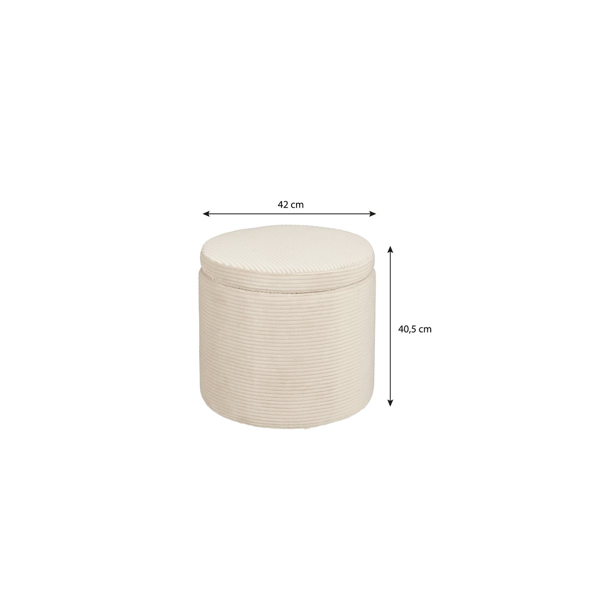Pouf de rangement YOOLA blanc cassé, MICA DECORATIONS