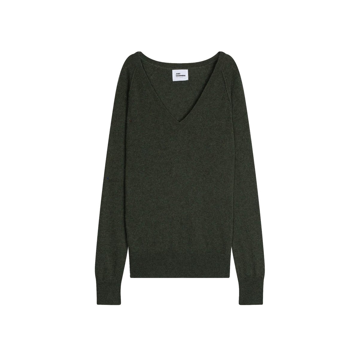 Pull Col V  Kaki Chiné Phoebe kaki chiné, JUST CASHMERE