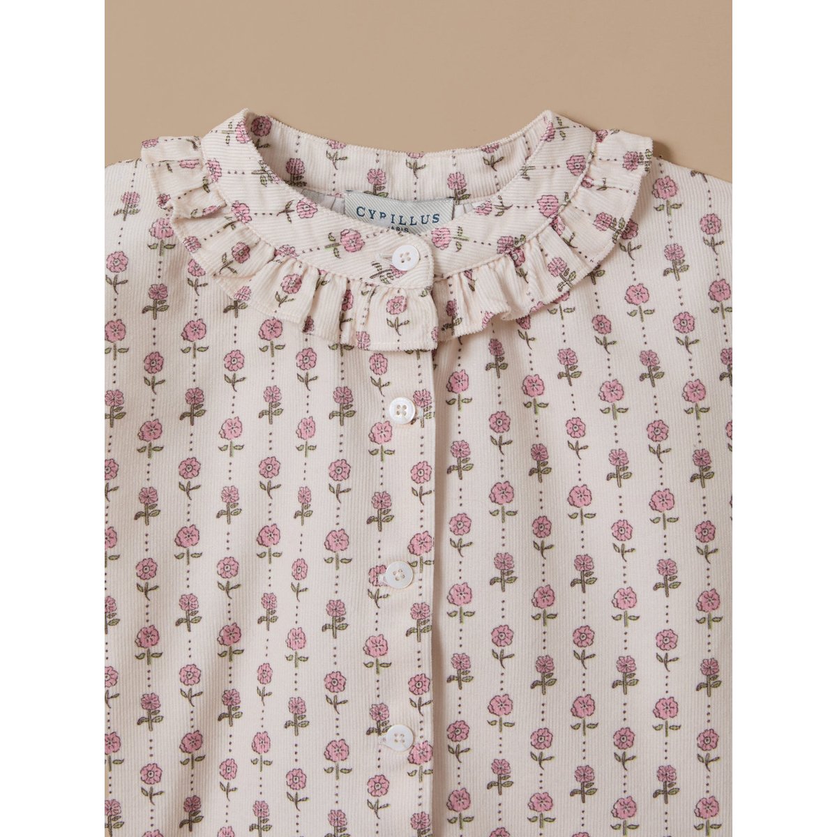 Chemise imprimée en velours imprimé rosie, CYRILLUS
