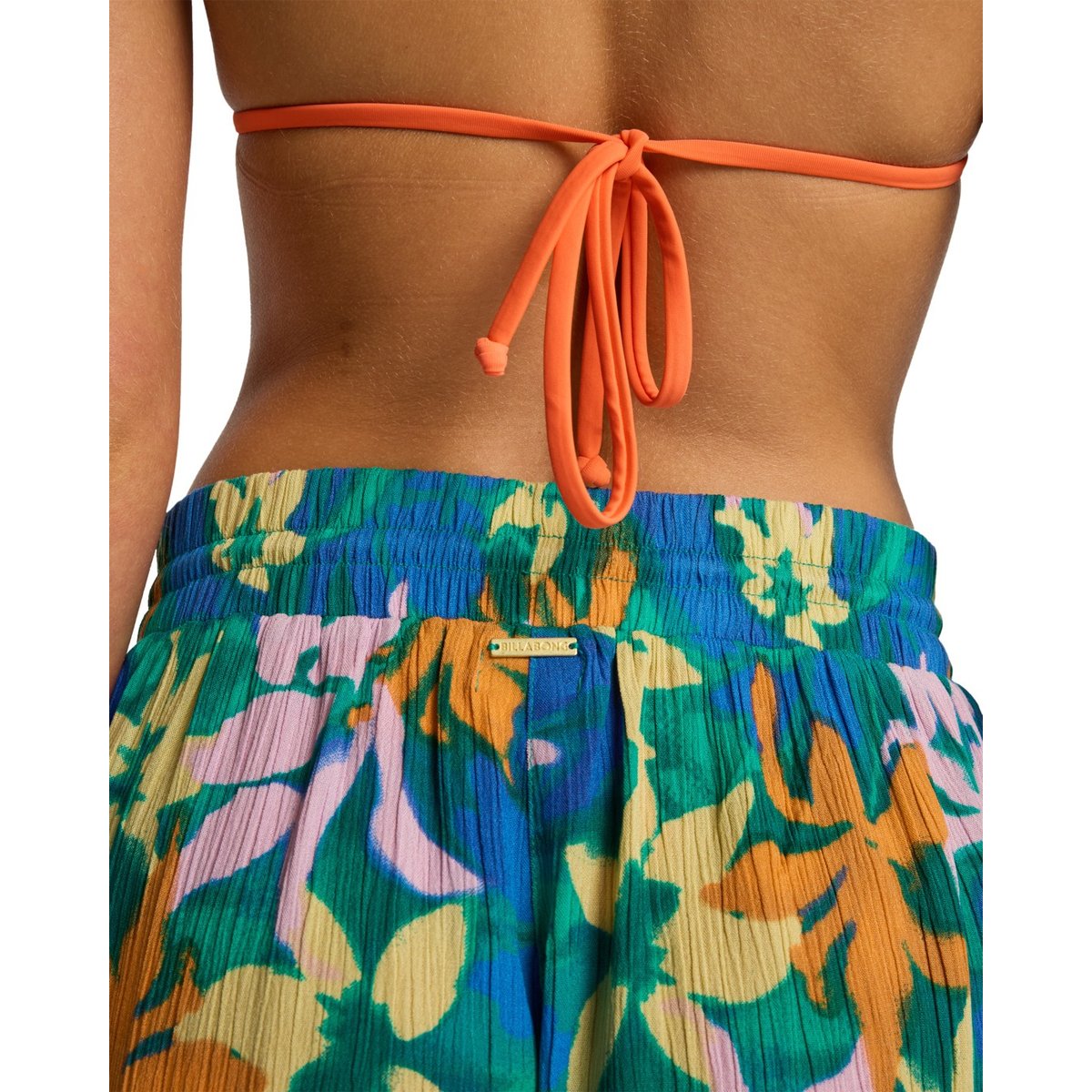 Short taille haute ON HOLIDAYS bleu agua flores, BILLABONG