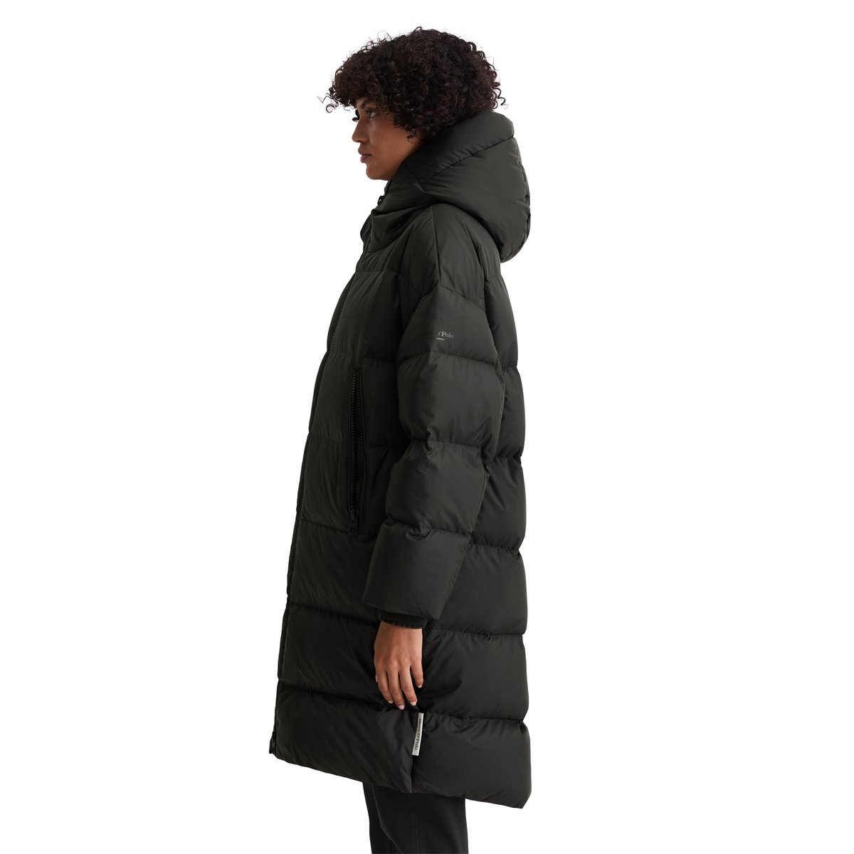 Doudoune à capuche relaxed en polyester recyclé hydrofuge noir, MARC O'POLO