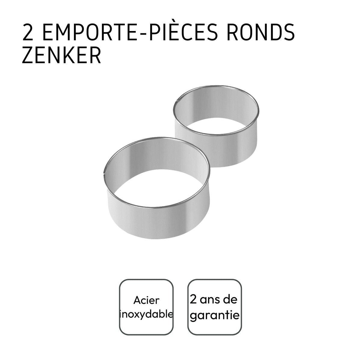 Lot de 2 emporte-pièces ronds pour beignets gris, ZENKER
