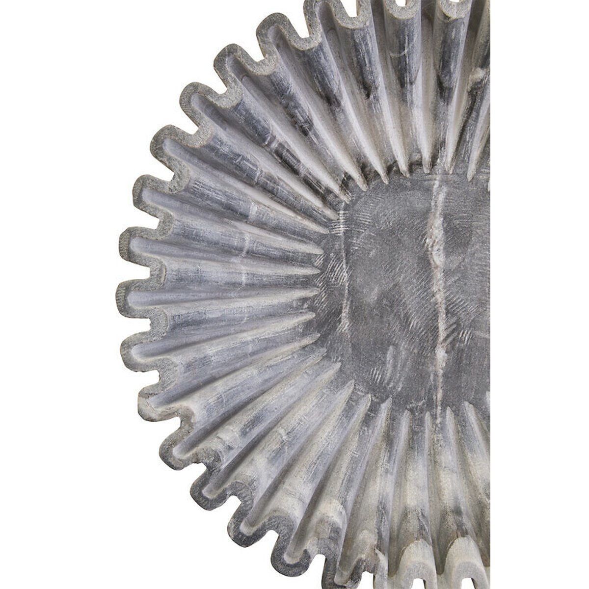 Large Decorative Fluted Marble Bowl in Grey grey, FIFTY FIVE SOUTH
