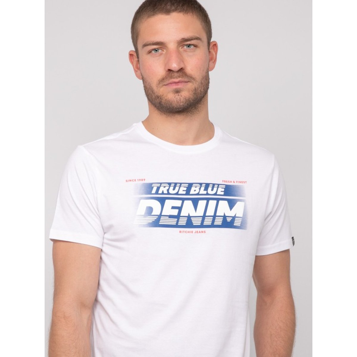 T-shirt Coton Motifs Noloup blanc, RITCHIE