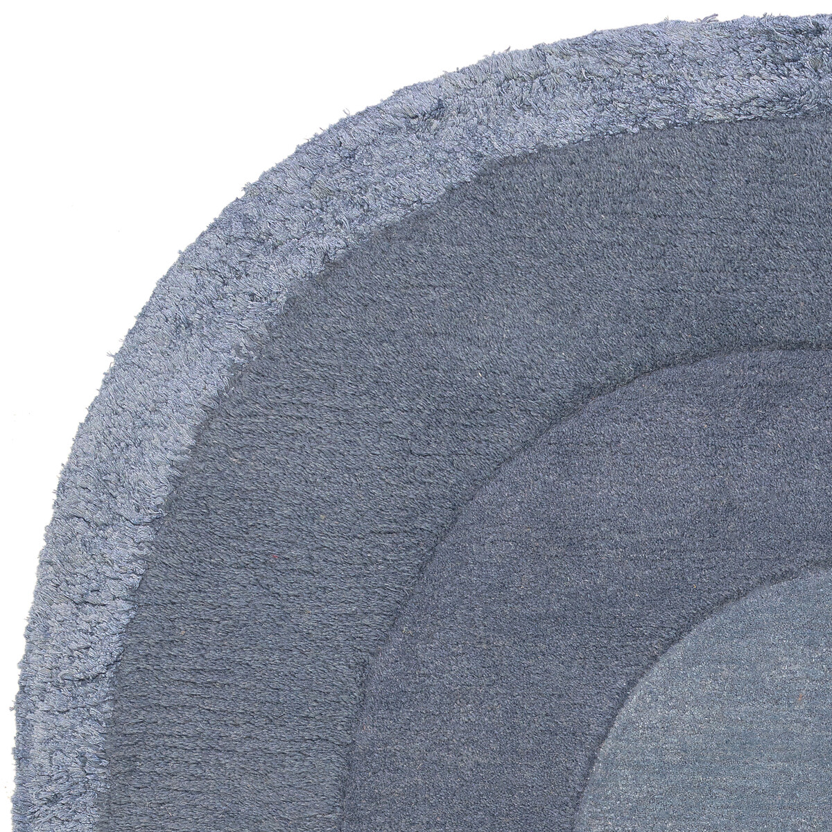 Tonal Border Oval Shaped Rug blue, ÉDITÉ