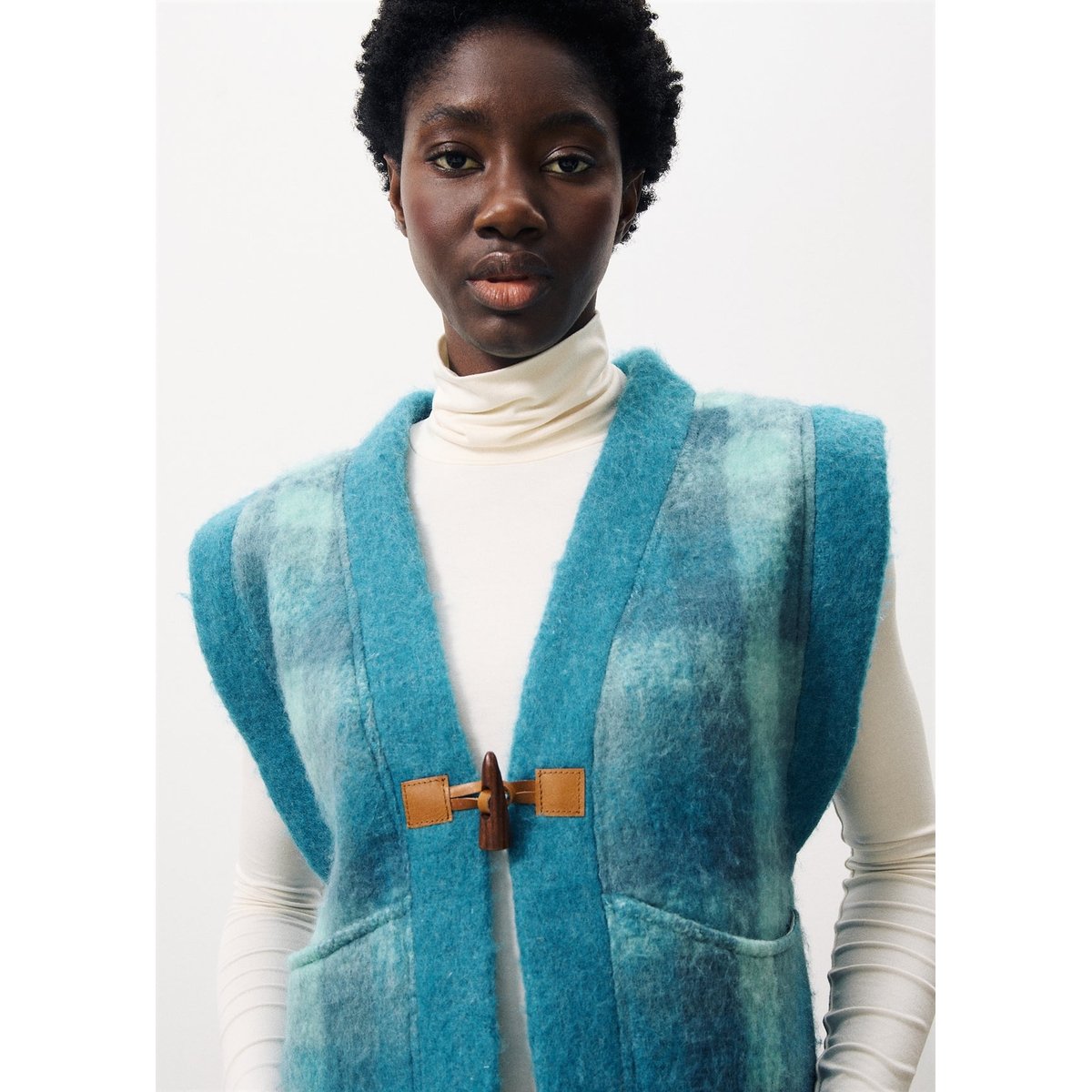 Gilet PAULINA bleu petrol, FRNCH