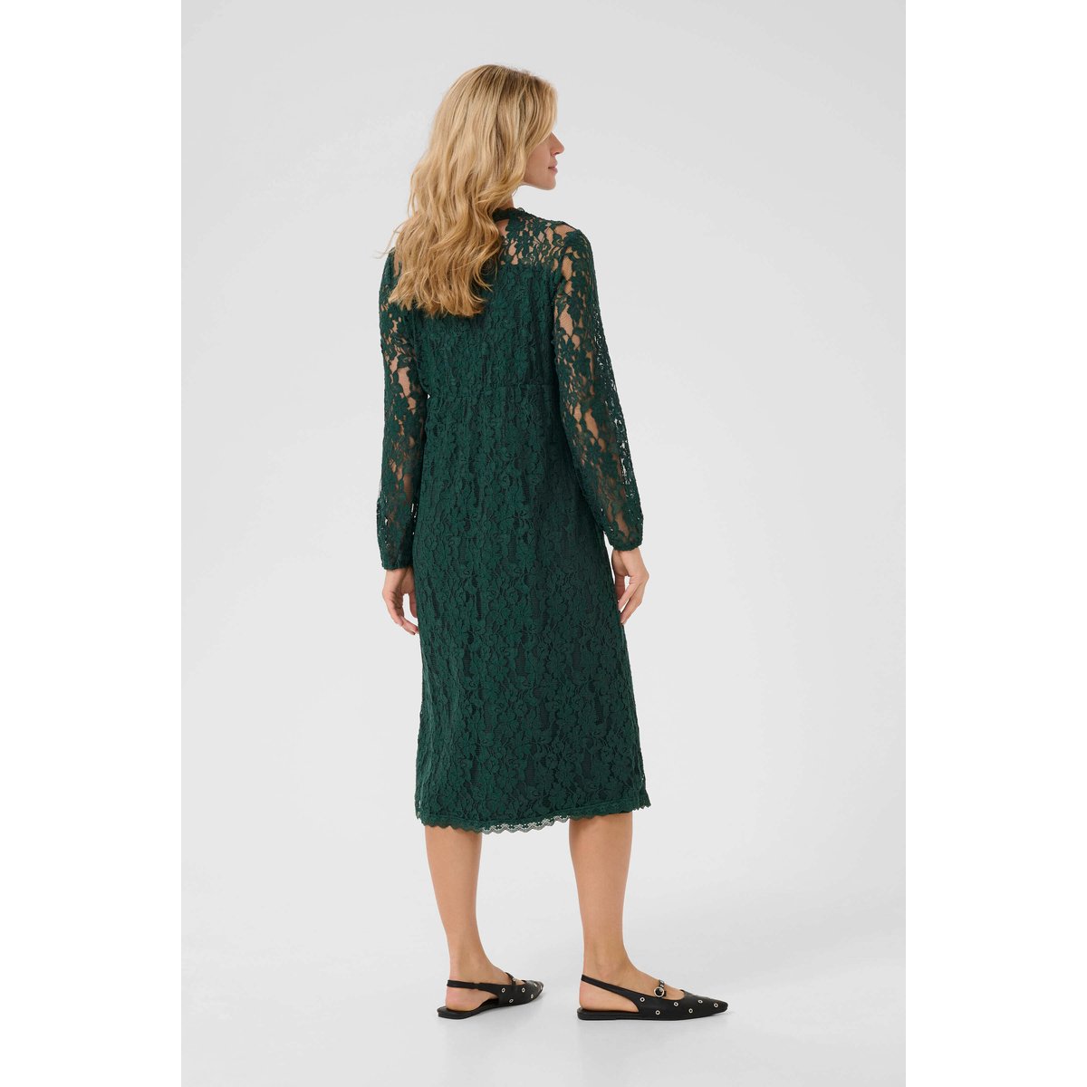 Jersey dress vert sea moss, CREAM