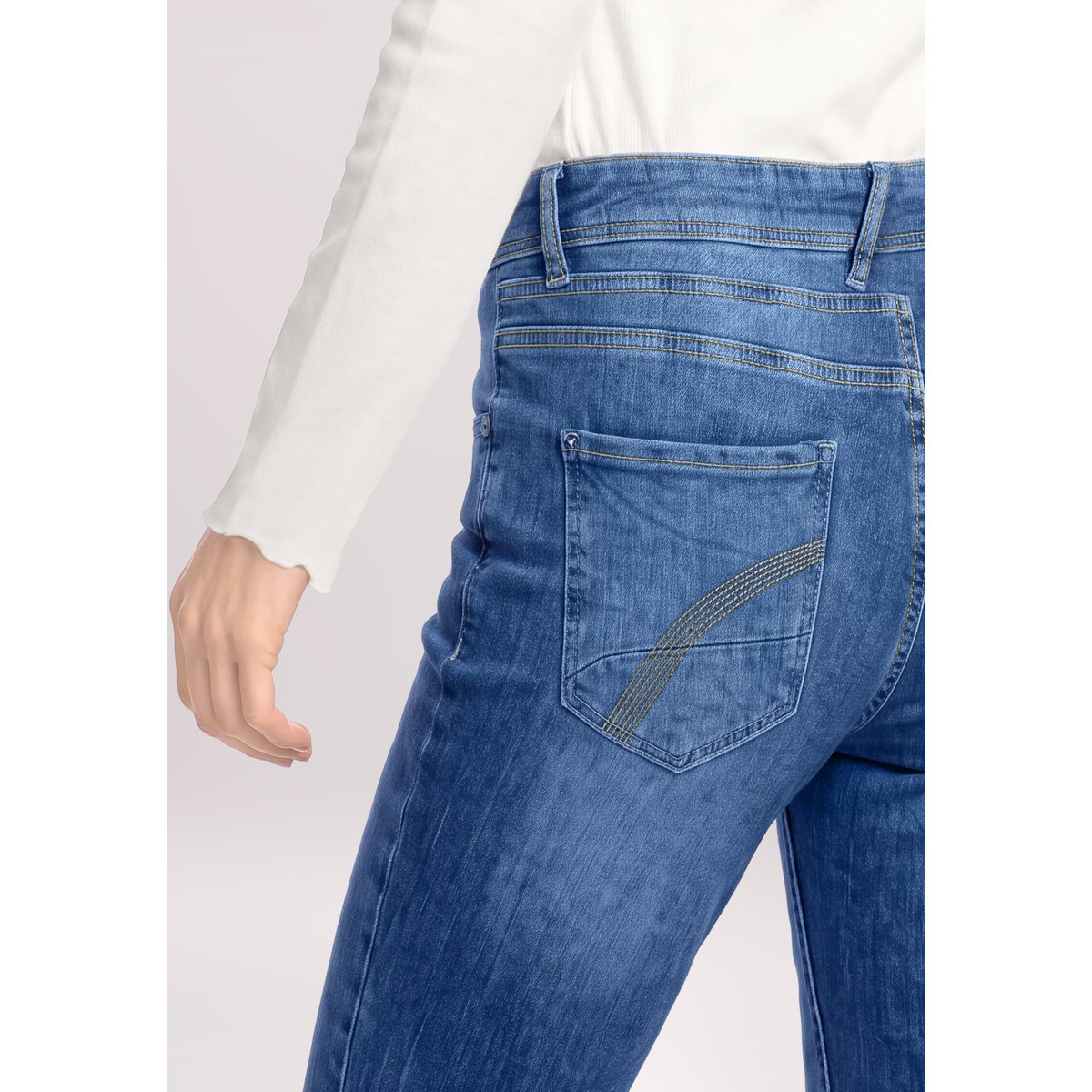 Pantalon Boyfriend à rivets bleu, CARTOON