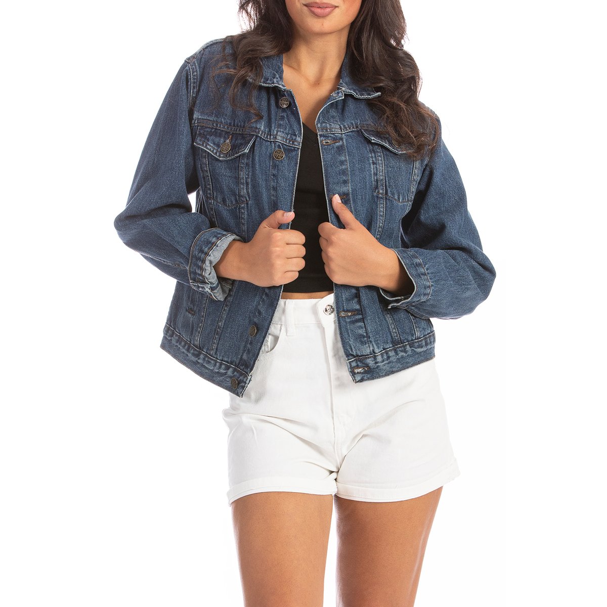 Veste en denim stone washed JINNY bleu, RICA LEWIS