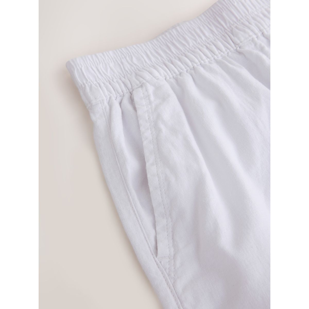 Short d’été en lin majoritaire blanc, NEXT