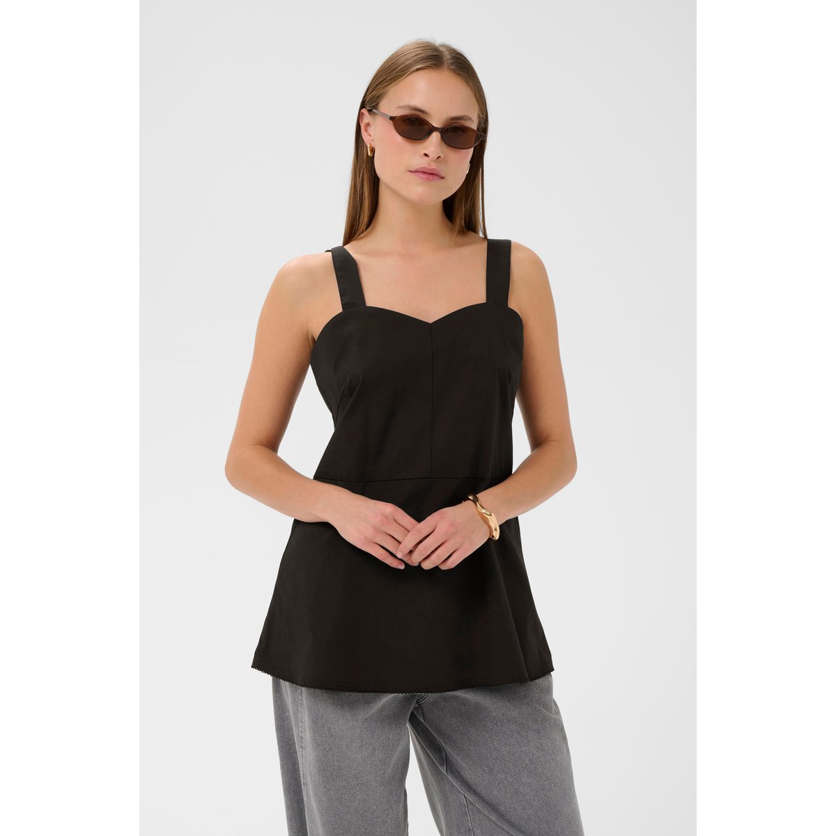 Blouse sans manches noir black, SOAKED IN LUXURY