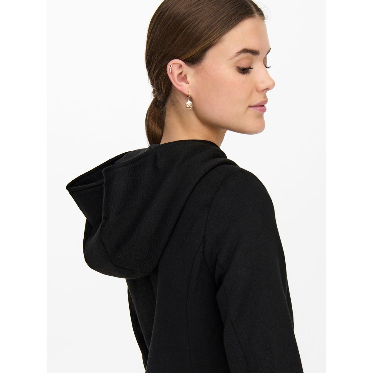 Blouson à capuche noir, ONLY