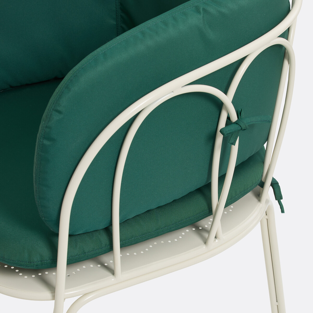 Fauteuil de table de jardin, en métal acier, avec coussins, LACOMO galet, LA REDOUTE INTERIEURS