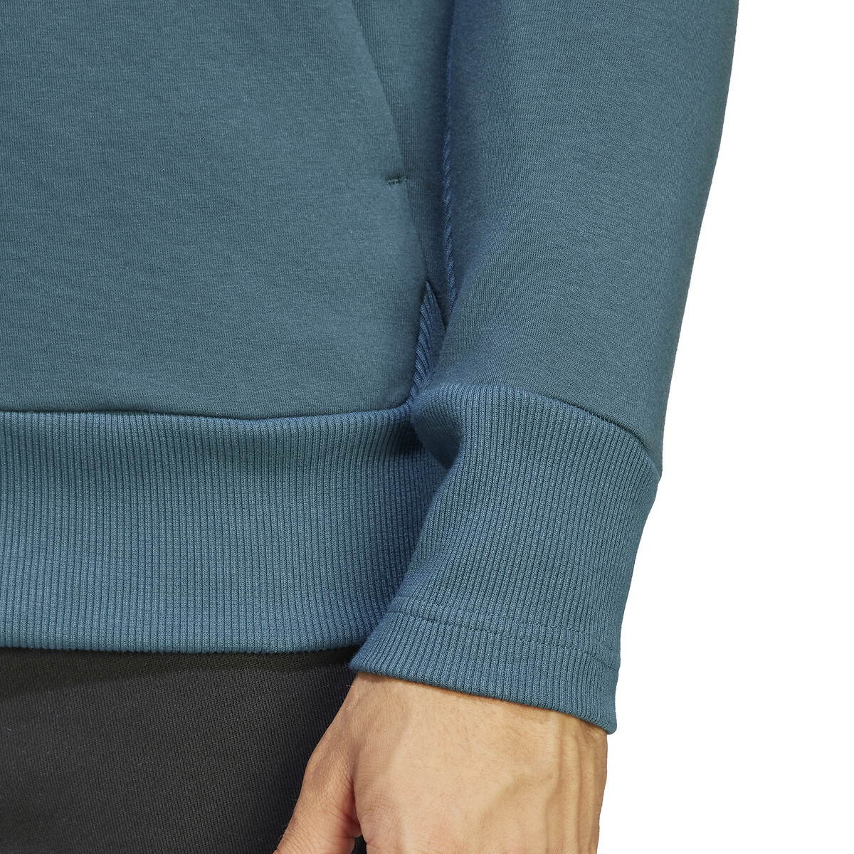 Sweat zippé à capuche et logo bleu canard, ADIDAS SPORTSWEAR
