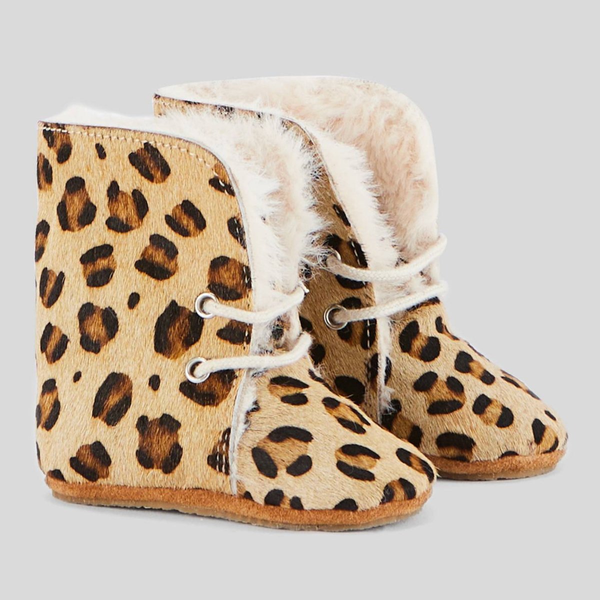 Bottines fourrées en cuir responsable tan, BOUT'CHOU