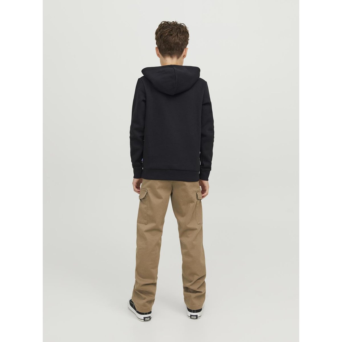 Sweat à capuche en molleton noire - black, JACK & JONES JUNIOR