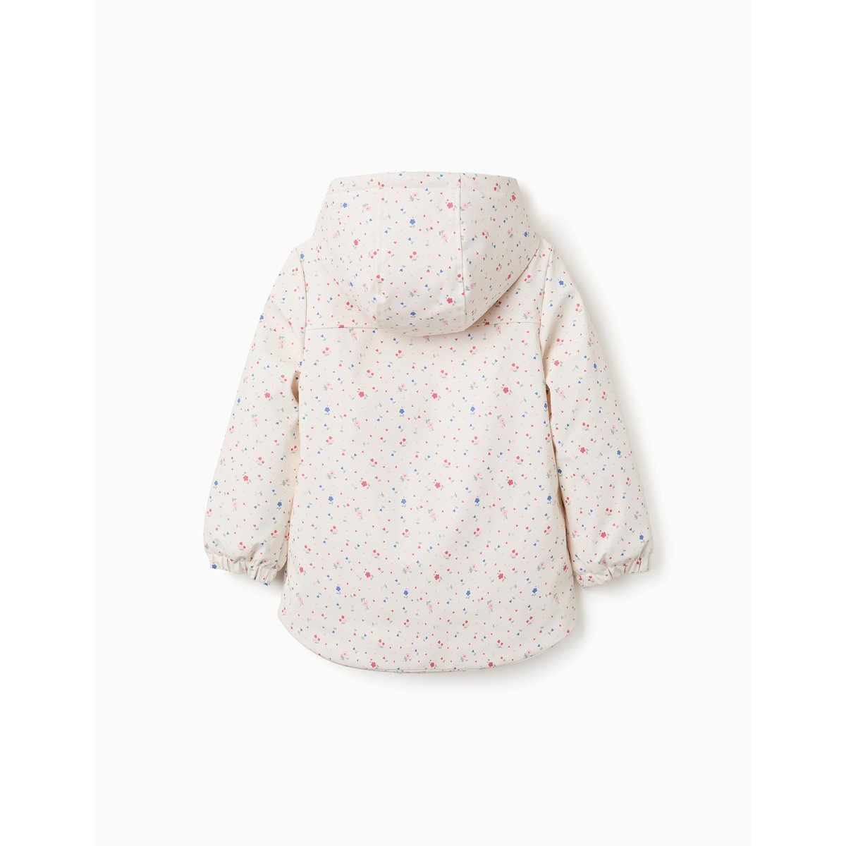 Parka à capuche avec doublure en sherpa et fleurs blanc, ZIPPY