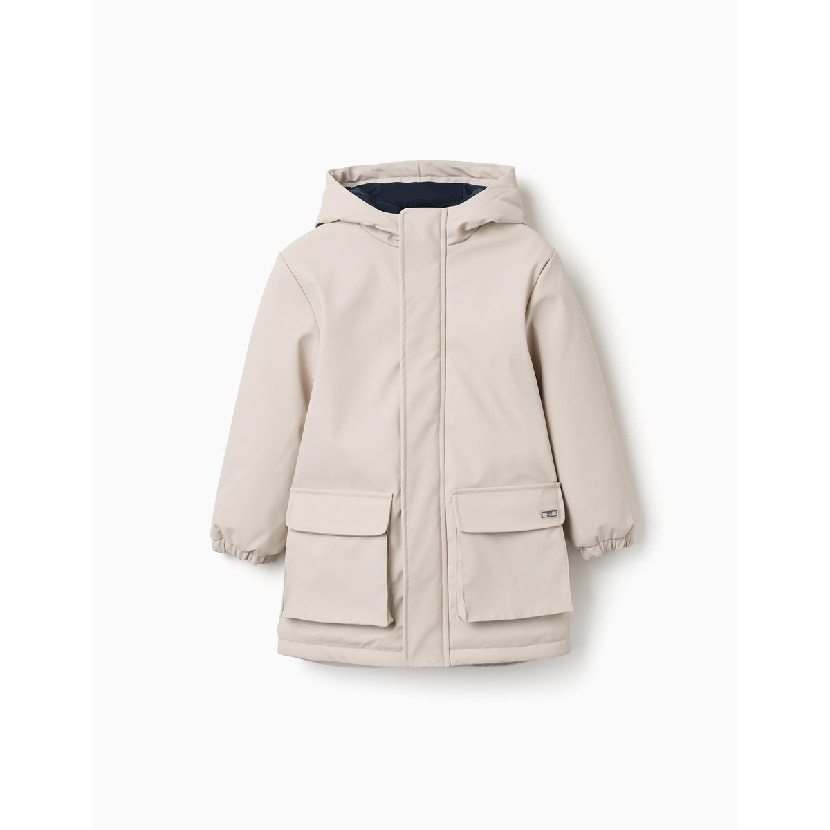 Parka rembourrée avec capuche et poches avant gris clair, ZIPPY