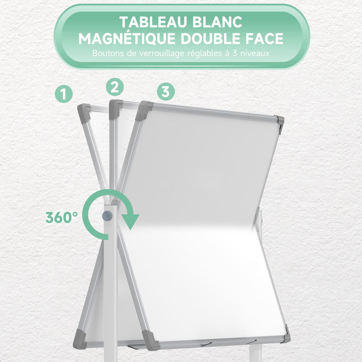 Tableau blanc Panneau galvanisé Blanc blanc, HOMCOM