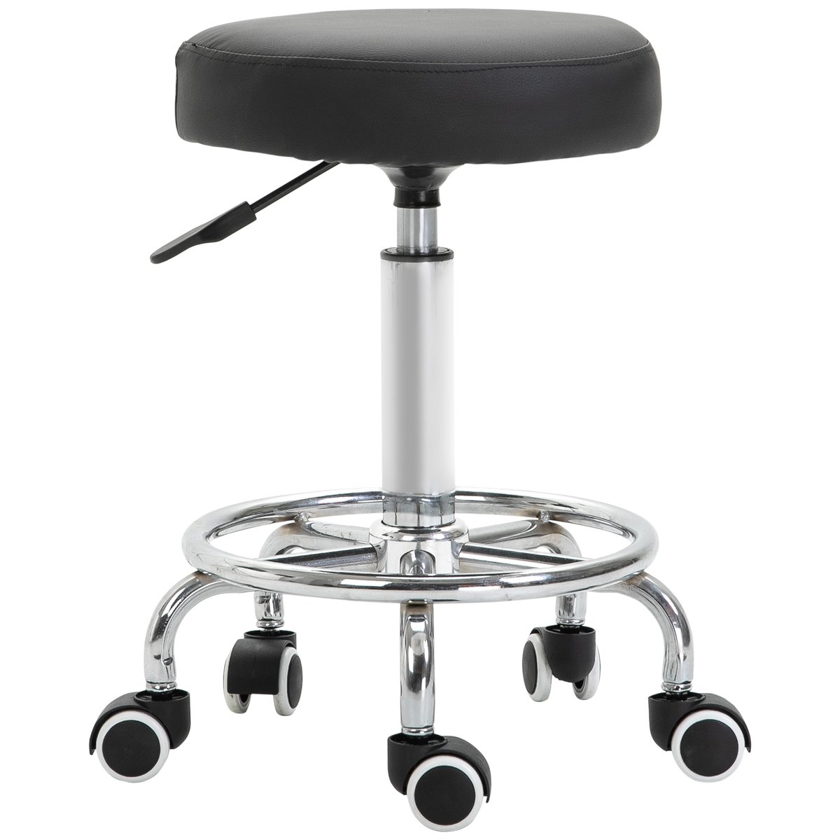 Tabouret de salon Revêtement synthétique Noir noir, HOMCOM