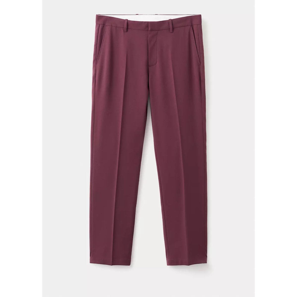 Pantalon regular fit fluide bordeaux, MANGO MAN