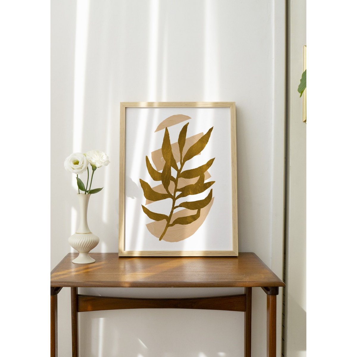 Affiche Abstract Flower 1 blanc, L'AFFICHERIE