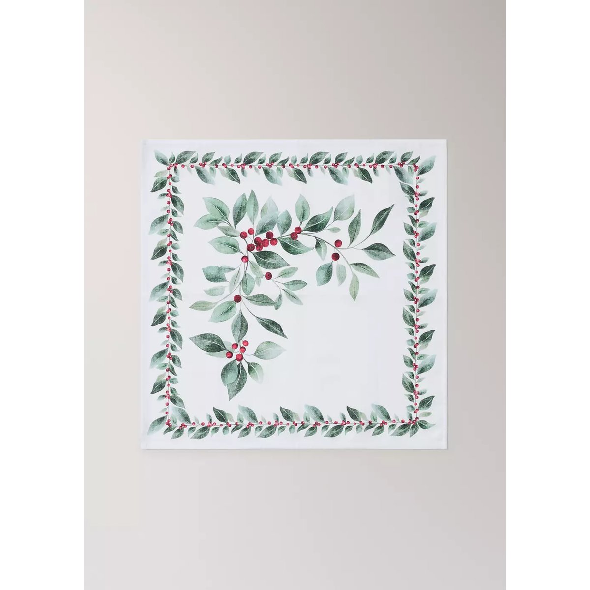 Serviettes de table en coton imprimé fleuri blanc, MANGO HOME