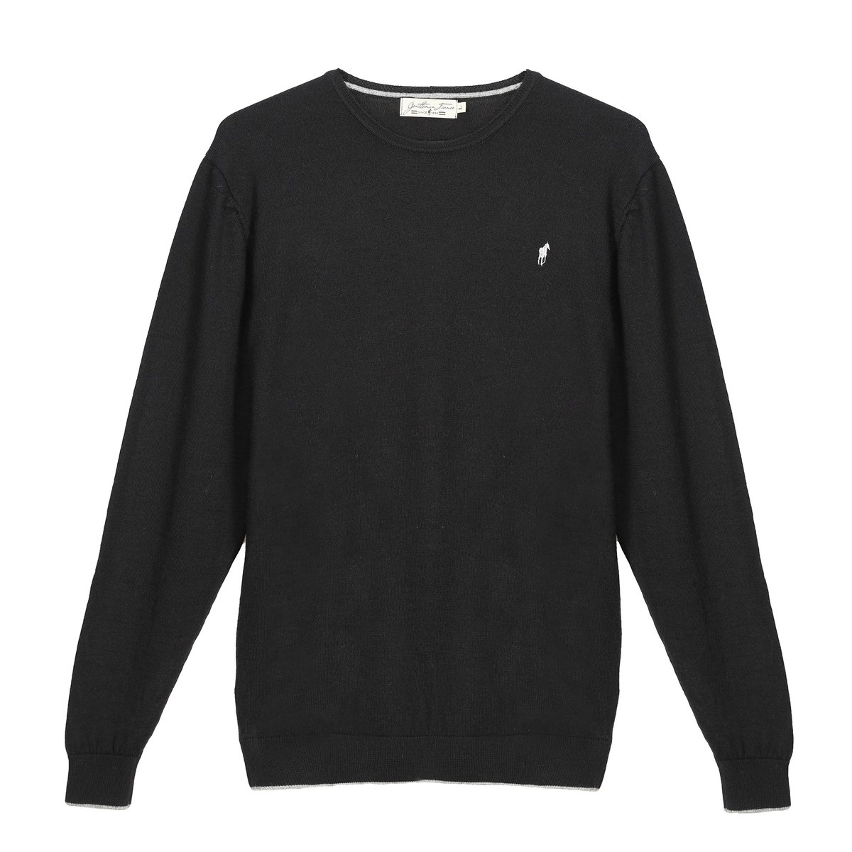 Pulls col rond  en laine PAIGE noir, GENTLEMAN FARMER
