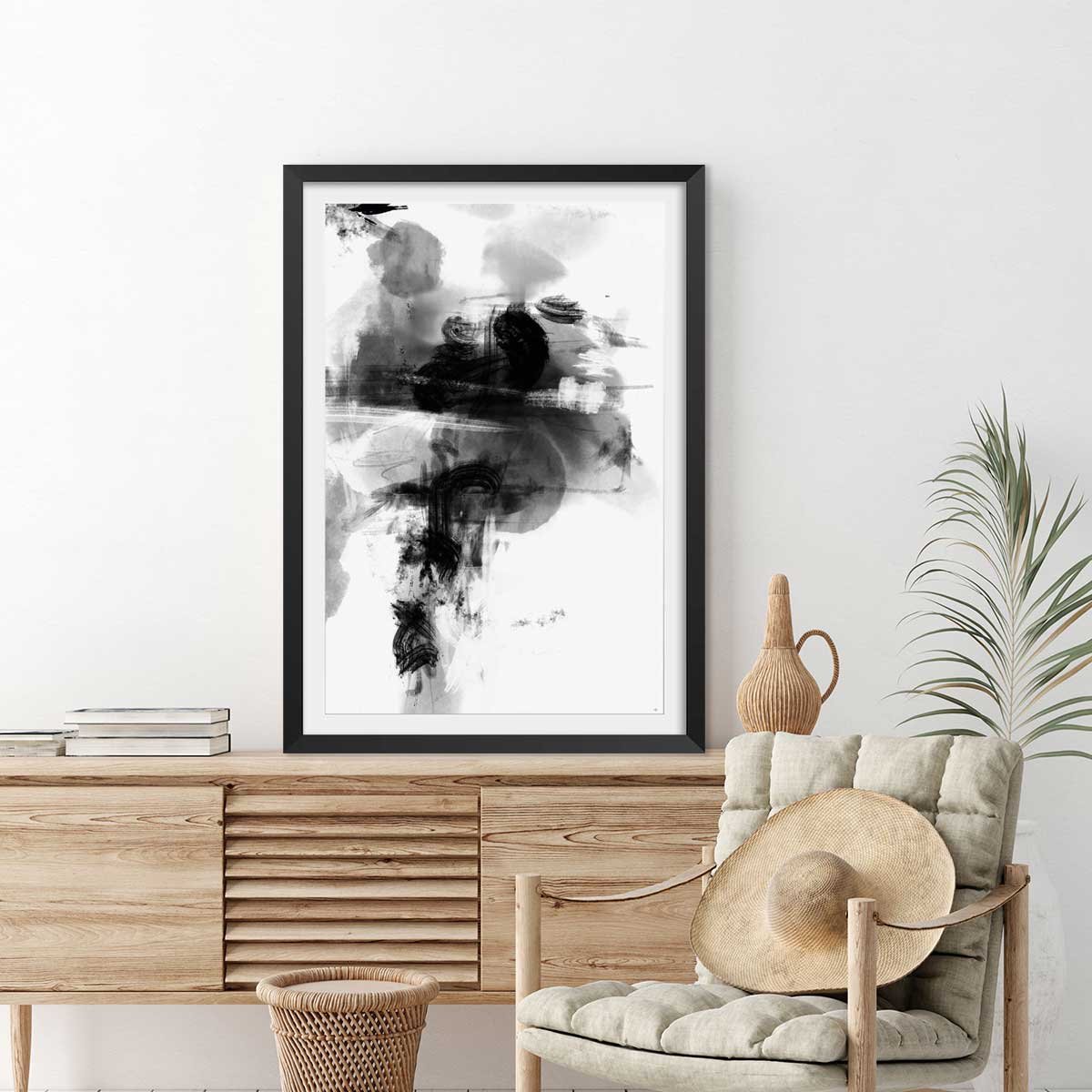 Affiche Wild play affiche + cadre en bois - noir, HEXOA