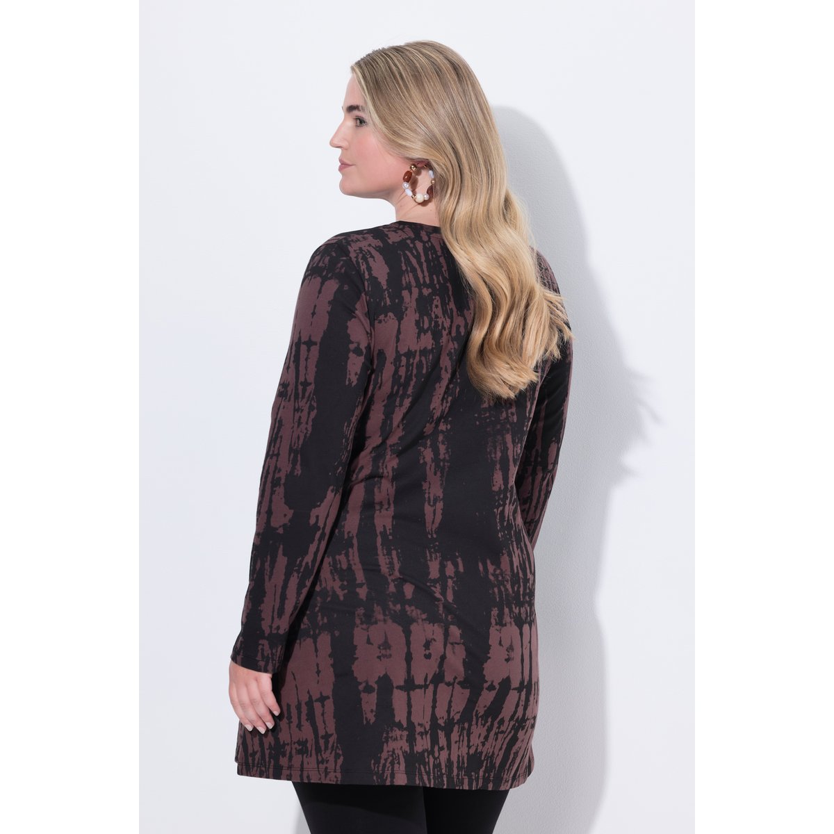 T-shirt long avec dégradé de couleurs expresso, ULLA POPKEN