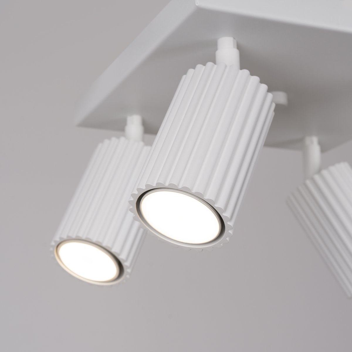 Plafonnier Aluminium Blanc GU10 4 Karbon blanc, EDEN