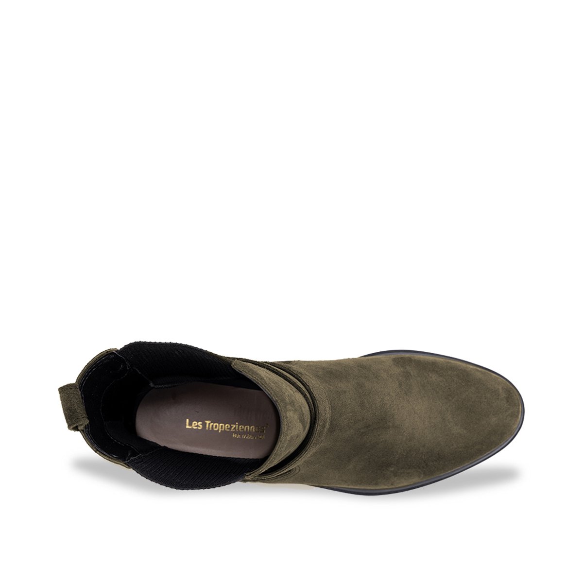 Bottines plates en cuir SIMONE kaki, LES TROPEZIENNES PAR M.BELARBI