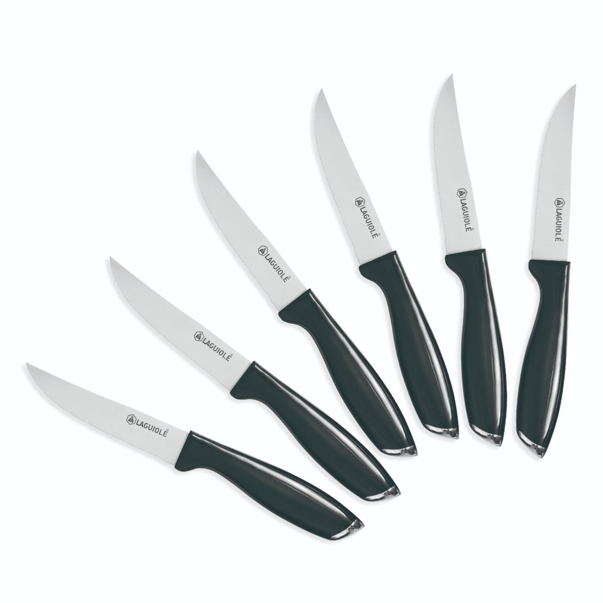 Set de 6 couteaux à steak - "Lumin" couleur unique, LAGUIOLE CUISSON