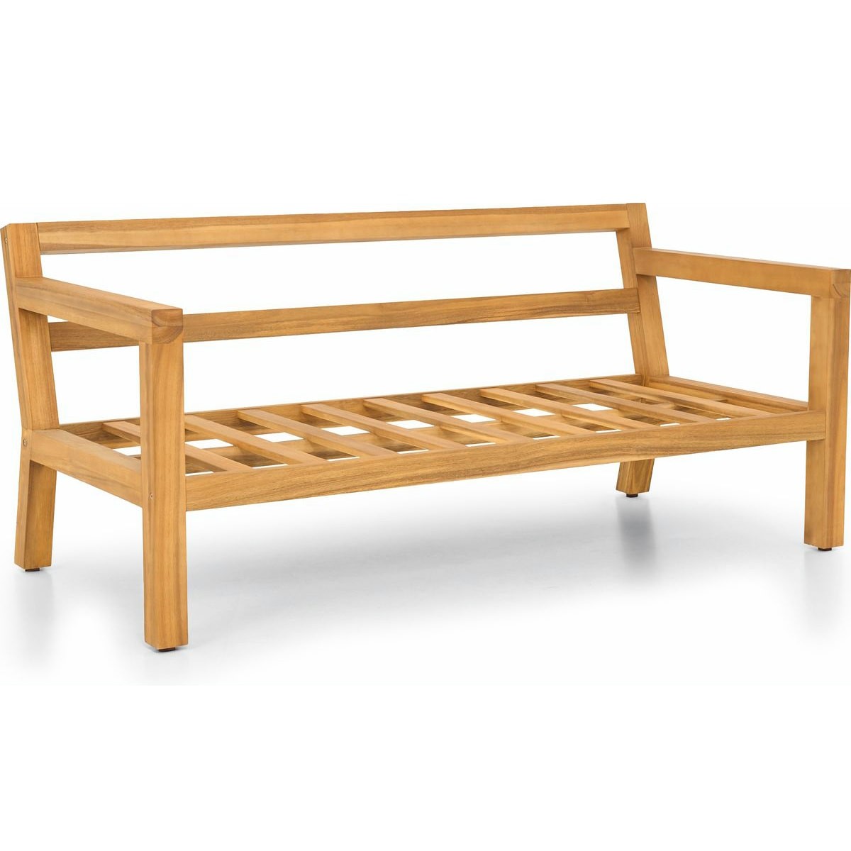 Canapé de jardin 2 places en bois FSC - PALAU gris chiné, HOMIFAB