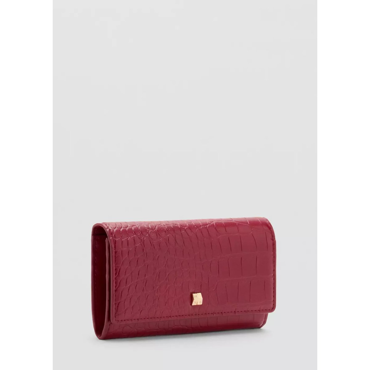 Portefeuille effet croco rouge, MANGO