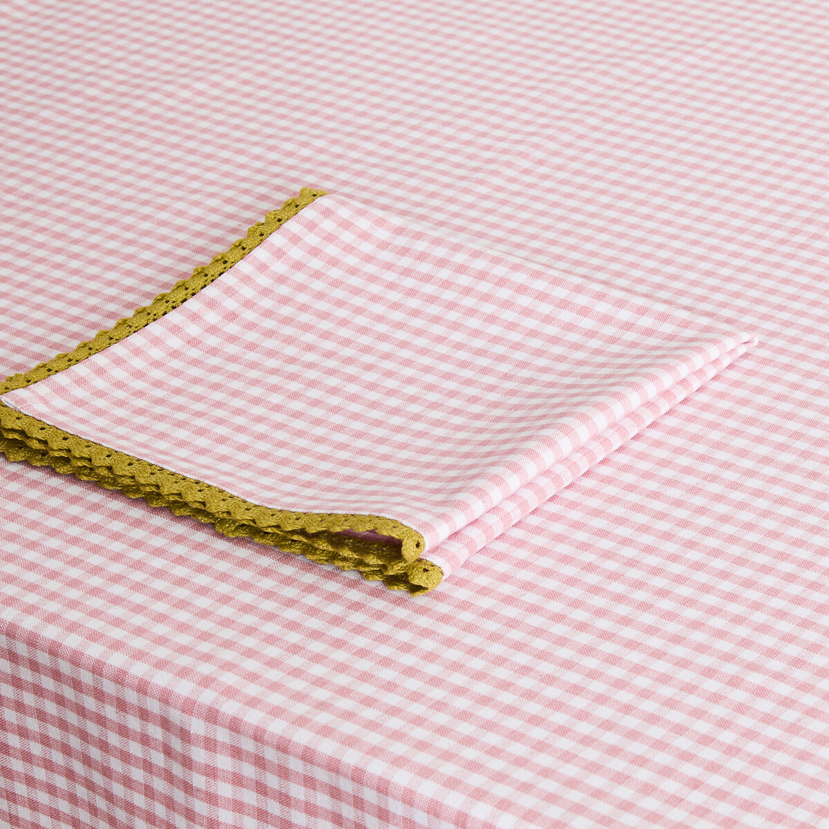 Juego de 4 servilletas de algodón/lino Trattoria blanco/rosa , LA REDOUTE INTERIEURS