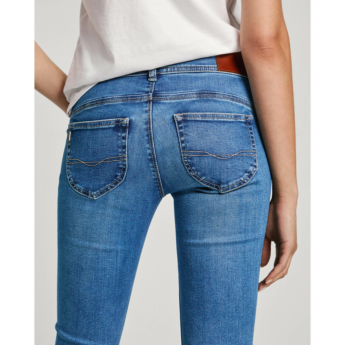 Jean Slim, taille basse medium blue wiser wash, PEPE JEANS