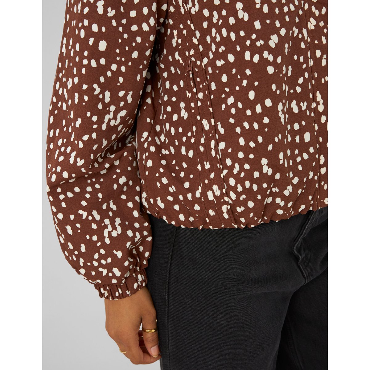 Blouson léger imprimé marron, BZB