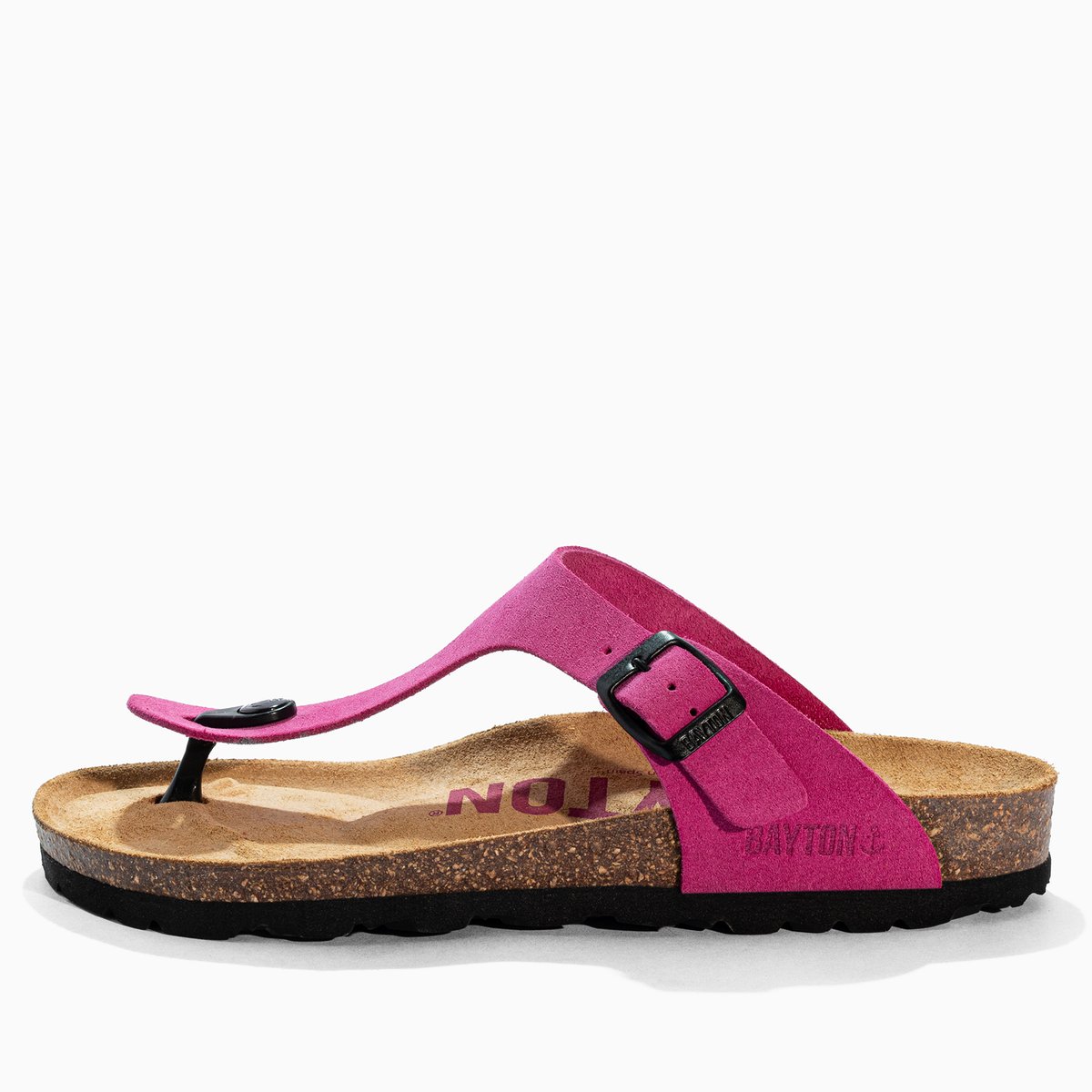 Tongs en cuir suédé MERCURE pink, BAYTON