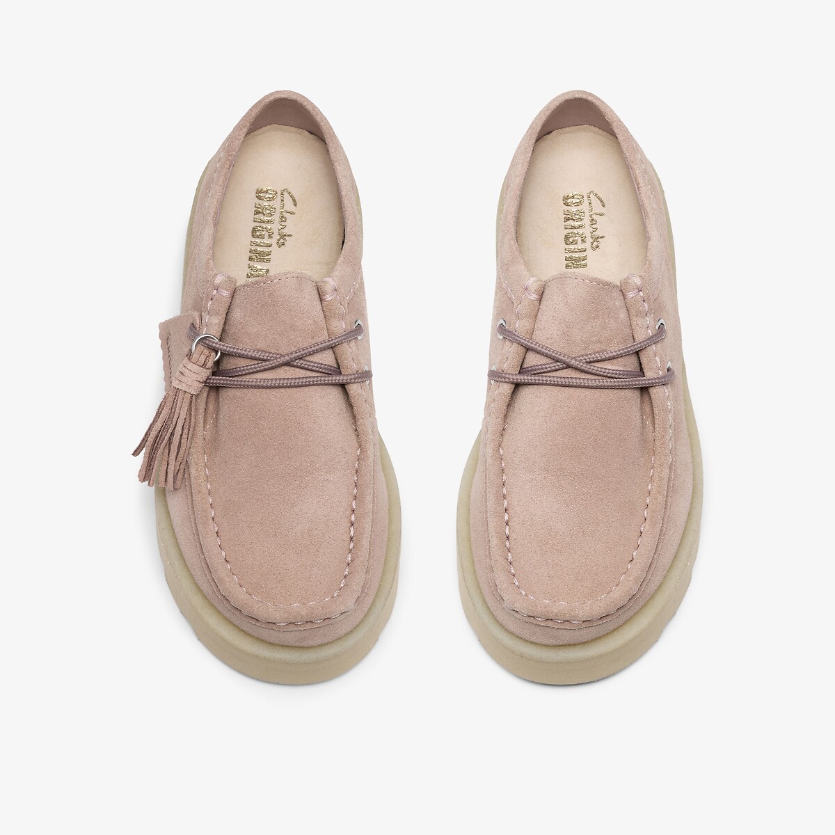 Scarpe in pelle scamosciata, suola con zeppa, MEARE WALLA rosa, CLARKS