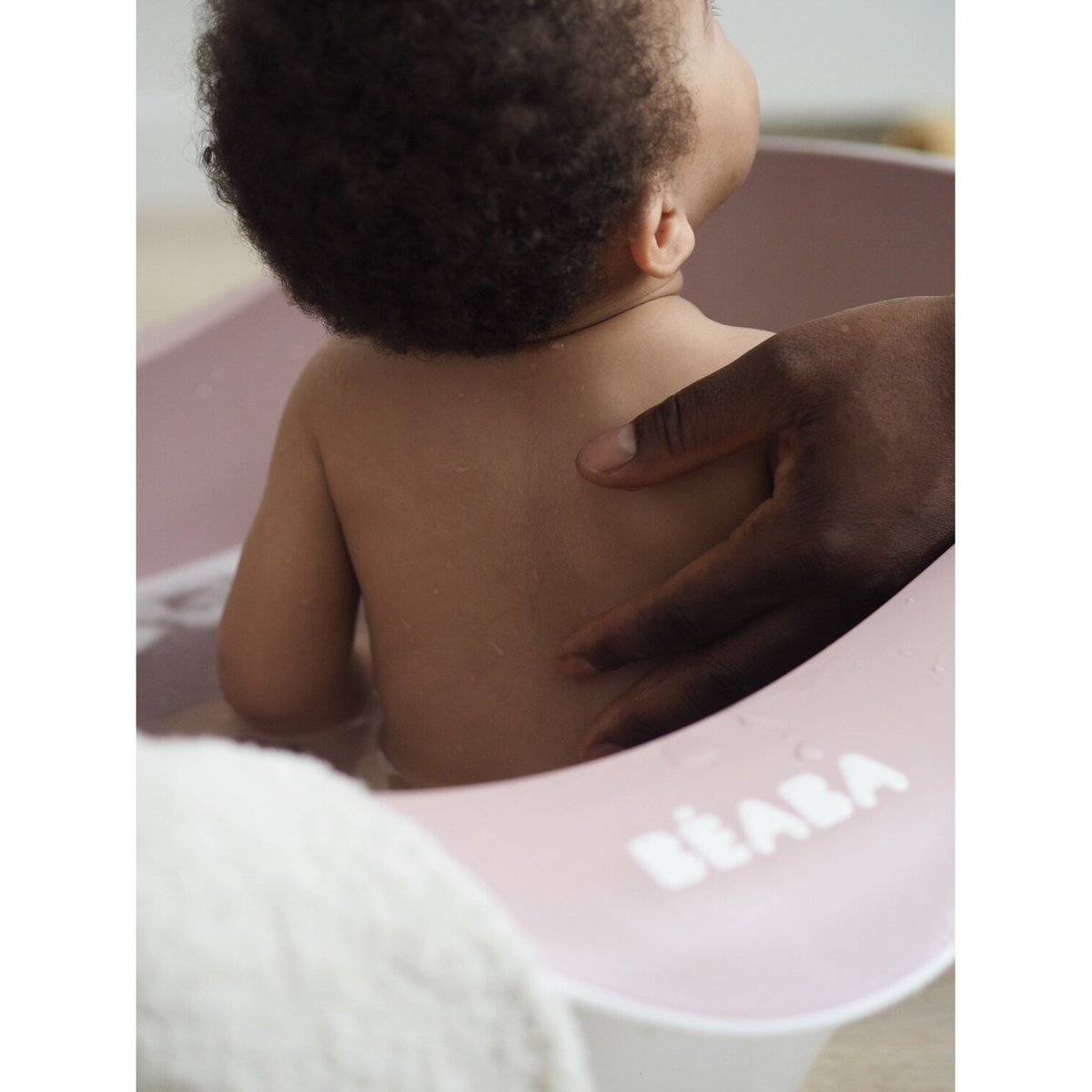 Baignoire bébé ergonomique blanc, rose, BEABA