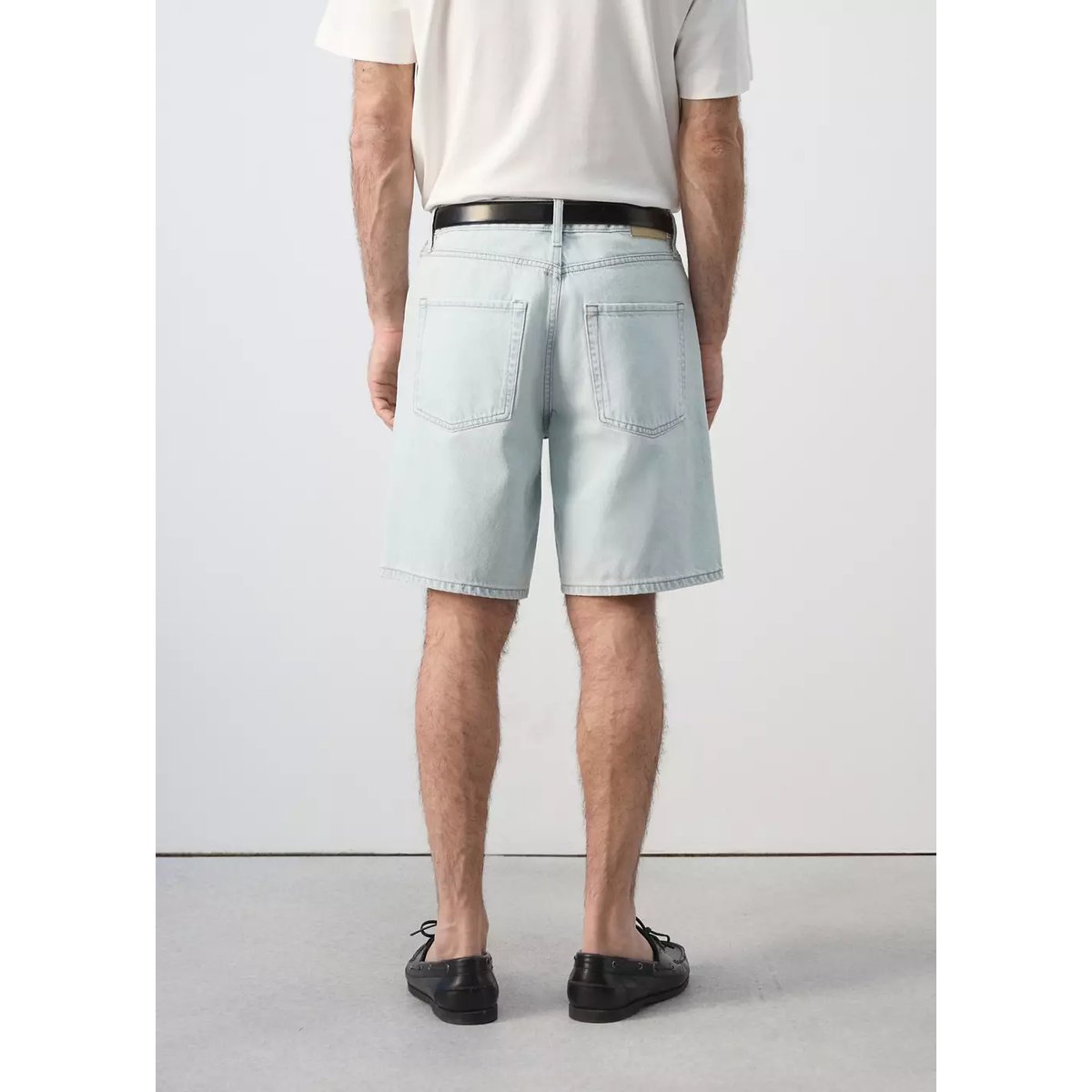 Bermuda en jean droit bleu délavé, MANGO MAN