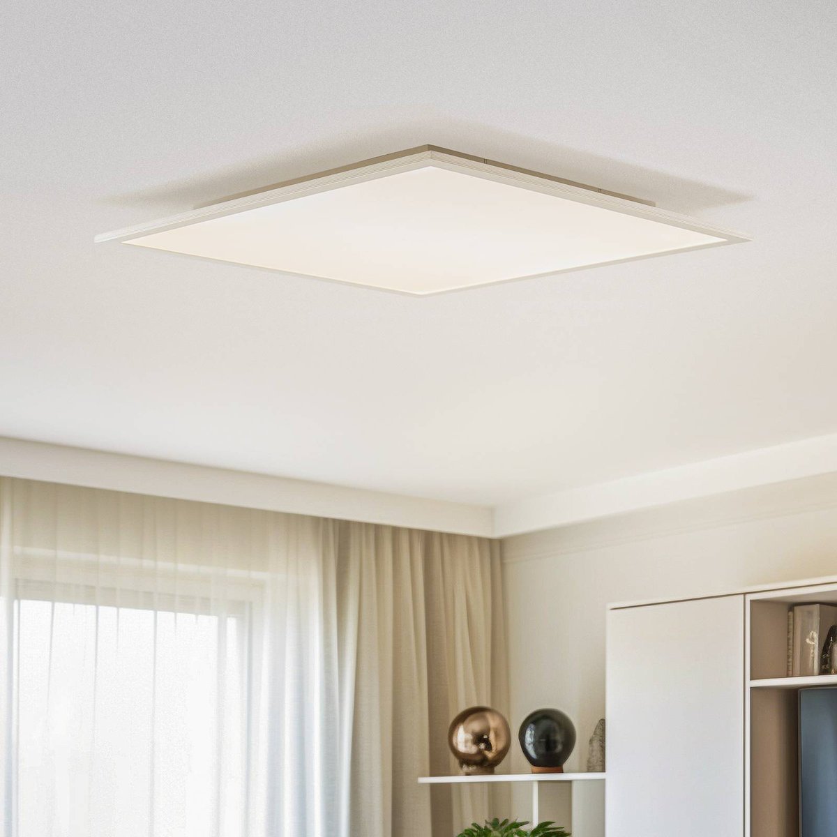 Panneau moderneLED, Livel blanc, argent, LINDBY
