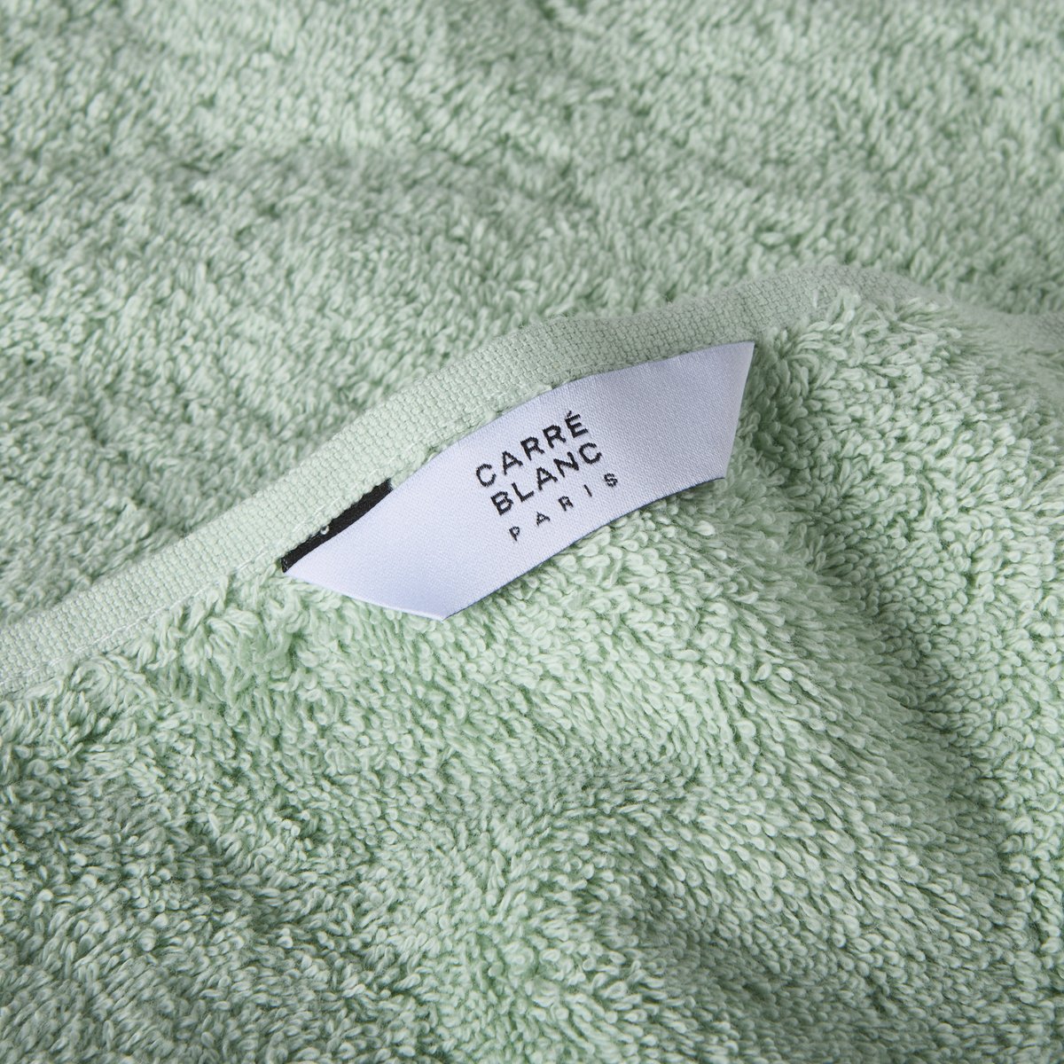 Drap de bain coton bio BALADE amande, CARRE BLANC